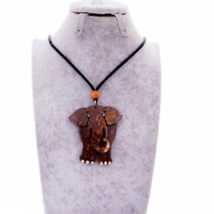 Simple Women Men Fashion Juwelry Coconut Shell Browen Elephant Necklace Unit