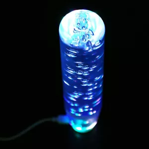 Luz LED Azul RGB Perilla de Cambio Palo Cristal Burbuja Palanca de Cambios Universal 10cm - Imagen 1 de 6