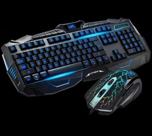 Tastiera + mouse da gioco luce retroilluminata RGB LED Gaming PC gamer giocare - Foto 1 di 5
