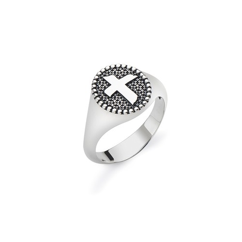 AMEN Womens Ring ACR3 20 925% Silver Cross Size 20