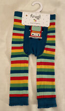 Frugi Boys Knitted Leggings Rainbow Stripe / Fire Engine Age 1-2 Years New
