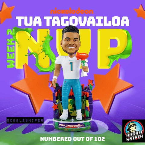 TUA TAGOVAILOA Miami Dolphins Nickelodeon "NVP" Exclusive NFL Bobblehead Cover