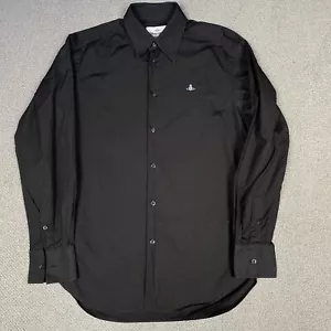 Vivienne Westwood Shirt Mens Medium 48 Black Button Up Orb Man - Picture 1 of 13