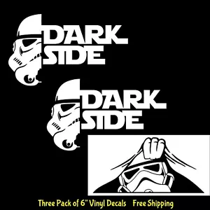 Dark Side Stormtrooper & Peeking Stormtrooper Three 6" Vinyl Decals Car Window - Picture 1 of 2