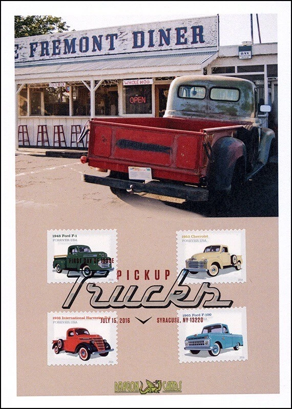 Sc. 5101-4 Pickup Trucks Dragon Cards FDC - Image 1 of 1
