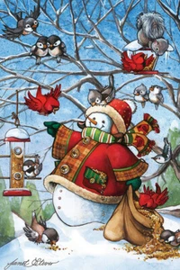 Cobble Hill Frosty Feeds His Friends 48 Piece Jigsaw Puzzle - Picture 1 of 2