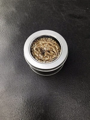 Soldering Iron Tip Cleaner with Copper Wire Ball & Metal Base Holder - Image 1 of 4