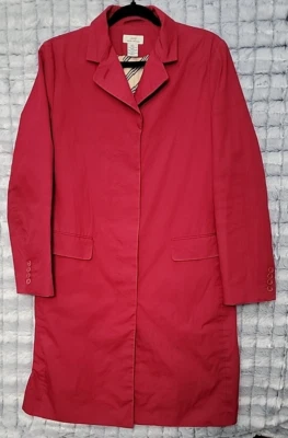 Gabardina Brooks Brothers 346 roja para mujer botones grandes clásica forrada negocios Foto 1 de 4