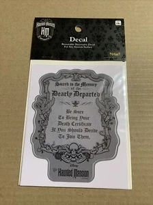 Haunted Mansion Removable Decal-Spirit Excl. Sacred To Memory Of Dearly Departed - Picture 1 of 7