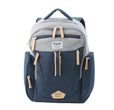 BB Gear Back Pack Diaper Bag Backpack Blue/Gray- 9 pockets - Image 1 of 4