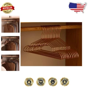 Elegantes perchas de aluminio dorado mate de 20 piezas para organización de armario elegante - Imagen 1 de 10