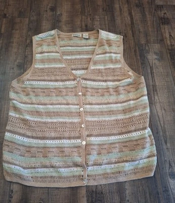 Vintage 90s Women's XL Classic Elements Knitted Vest. - Image 1 of 4