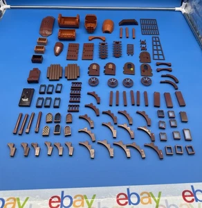 Lego braun Lot 100+ Treppen Wände Stufen Leiter Fenster Türen Räder Wände - Bild 1 von 5