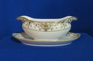 Noritake 175 Gravy Boat attach Plate AKA Christmas Ball Style 1 Japan Green Mark - Picture 1 of 5