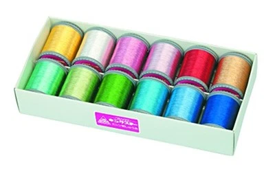 FUJIX King Star Twinkura 12 Sets Metallic Color 200m 12 Color Decoration Sewing - Image 1 of 3