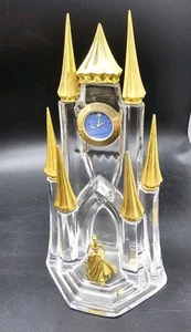 FRANKLIN MINT Disney Cinderella 24k Gold Plated Crystal Castle Clock - Picture 1 of 8