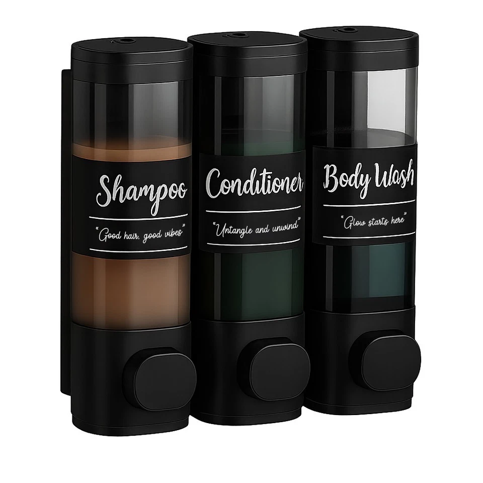 Dispensador de ducha de 3 cámaras uMadeUs - Sin taladro - Montaje en pared - Fácil instalación Foto 1 de 4