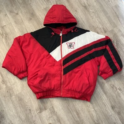 Vintage 90's Wisconsin Badgers Logo 7 Puffer Zipper Jacket Men’s Size XL - Image 1 of 4