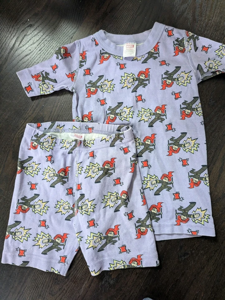 Kids Hannah Andersson Unisex Marvel Summer PJ Set Short Sleeve Purple Size 6-7 - Image 1 of 4