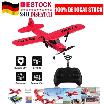 RC Flugzeug 2,4 GHz 2-Kanal-Fernbedienungsflugzeug mit 6-Achsen-Gyro für Kinder - Bild 1 von 4