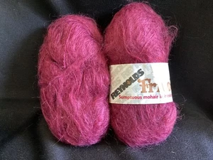 2 Reynolds "Frivoli" Bungundy #78 Lot 43 üppiges Mohair - Bild 1 von 3