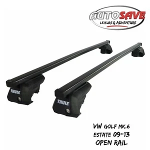 Thule Steel SquareBar Evo Roof Bars Set fit VW Golf Mk.6 Estate 09-13 Open Rail - Picture 1 of 1