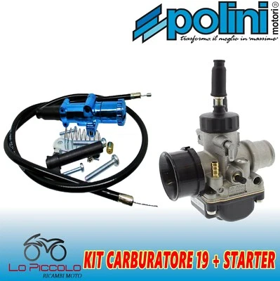 DELL'ORTO POLINI KIT CARBURATORE DELL'ORTO PHBG 19 DS + COMANDO ARIA POLINI PIAGGIO ZIP 50 SP H2o