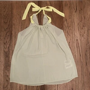 Women's H&M Collection High Neck Tank Top Blouse Light Green Yellow 2 Small - Picture 1 of 9