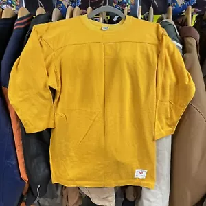 Vintage Champion Knitwear Shirt Mens Medium Yellow Gold Blank Jersey 60s 70s - Picture 1 of 9