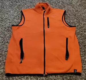 Solaris Vest Mens Large Orange Fleece Full Zip Polyester DAMAGED - Picture 1 of 10