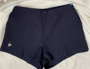 Dunlop Tennis Shorts | Original 80s Vintage Sportswear Navy 36” Sport Gym - Picture 1 of 10