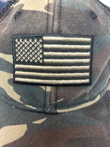 H3 Headwear truckers cap ball cap camouflage hat, American flag vented adjustabe - Picture 1 of 7