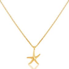 Minimalist & Elegant Dainty Star Fish Pendant Necklace In Gold Plated For Womens