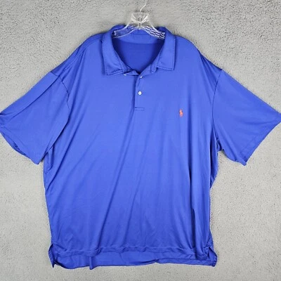 Polo Ralph Lauren Polo Shirt Mens 4XLT Blue Golf Performance Orange Pony Logo - Image 1 of 4