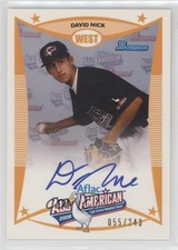 2009 Bowman Draft Aflac All-American Auto /243 David Nick #AFLAC-DN Auto