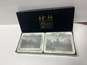 Vintage London Scenes Coasters - H.M. Tower Of London - New Sealed - Picture 1 of 3