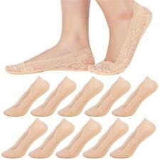 10Pairs Women Ladies Footsies Shoe Liners Invisible Socks Anti-Slip Lace Sheer