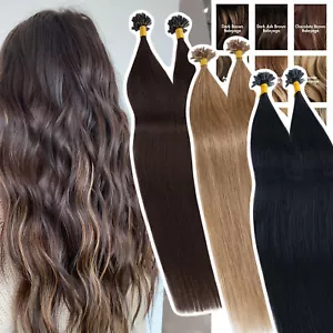 Nail U Tip Pre Bonded Keratin Fusion 100% Remy Real Human Hair Extensions 14-24" - Picture 1 of 80