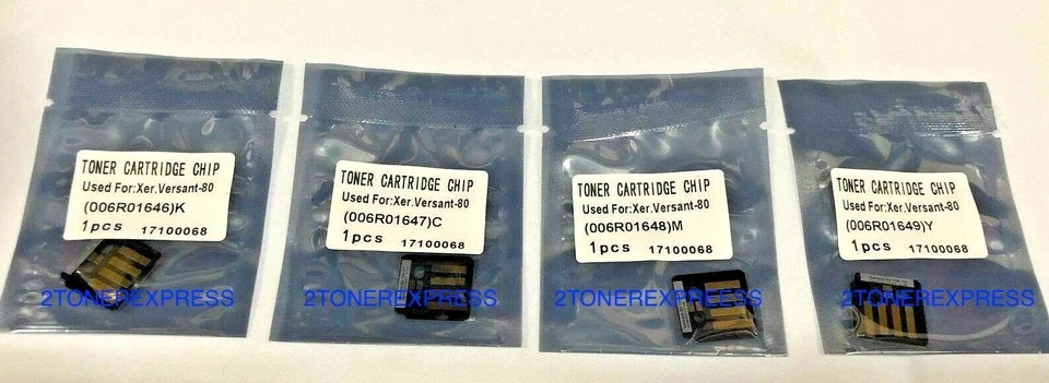 ❇️ 🇺🇸 4PK TONER CHIP FOR XEROX VERSANT 80/180 PRESS 6R1646/47/48/49 "DMO" ❇️ - Image 1 of 1