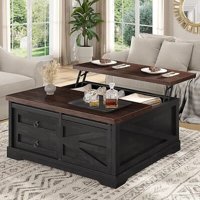 39.4'' Lift Top Coffee Table with Storage Farmhouse Coffee Table for Living Room - Image 1 of 4