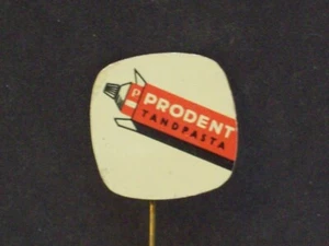 Pin de palillo de tubo de pasta de dientes holandés vintage Prodent tandpasta pinback publicitario - Imagen 1 de 4
