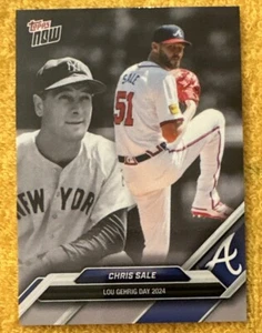 2024 Topps NOW Lou Gehrig Day #LGD-16 ⚾️ Chris Sale ⚾️ Atlanta Braves - Picture 1 of 2
