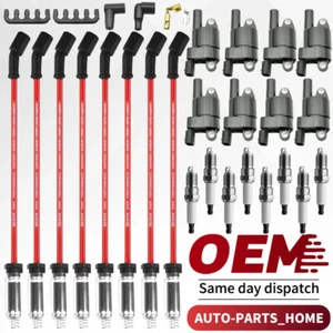 8 Pack UF414 Round Ignition Coil Spark Plug Wire For GMC Chevy Silverado 5.3 6.2 - Picture 1 of 15