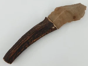 Prehistoric Neolithic Prehistory Tool Dagger Flint Cut Replica Deer - Picture 1 of 15