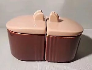 Set di barattoli marmellata e gelatina condimento Franciscan Ware Tiempo coperchio albicocca barattolo marrone - Foto 1 di 6