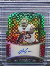 2020 Panini Select NaVorro Bowman Signatures Green Die-Cut Prizm Auto #4/5 49ers