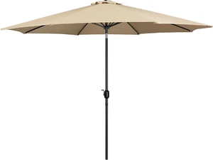 11FT Patio Umbrella Outdoor Market Table Umbrella, 8 Ribs, Tan - Picture 1 of 12