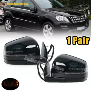 1 Pair Side Door Wing Mirror Black For Mercedes Benz W164 X164 ML GL 2005-2011 - Picture 1 of 12
