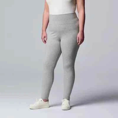 Leggings forrados de vellón Simply Vera Wang grises H tiro alto Live In para mujer - talla 2X Foto 1 de 4