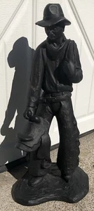 A Hard Day Cowboy Sculpture Chalkware Statue 1975 Florentine Art Studio J Bayres - Picture 1 of 10